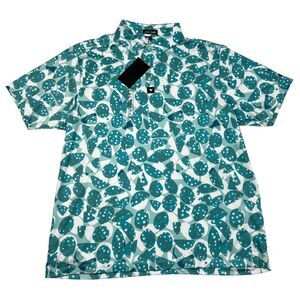 Bad Birdie Golf Polo Shirt Mens Size XXL 2XL Bam Bam Blue NWT MSRP $78 AOP